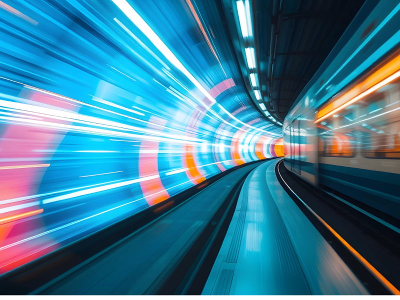 train abstract lights